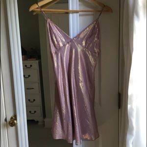 Urban Outfitters Iridescent Satin Slip Mini Dress
